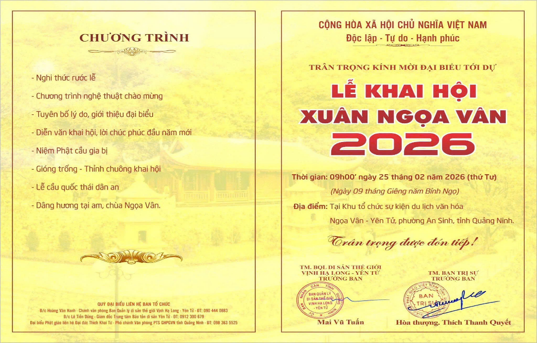 Khai hội Xuân Ngọa Vân, điểm hẹn văn hóa tâm linh Xuân Bính Ngọ 2026