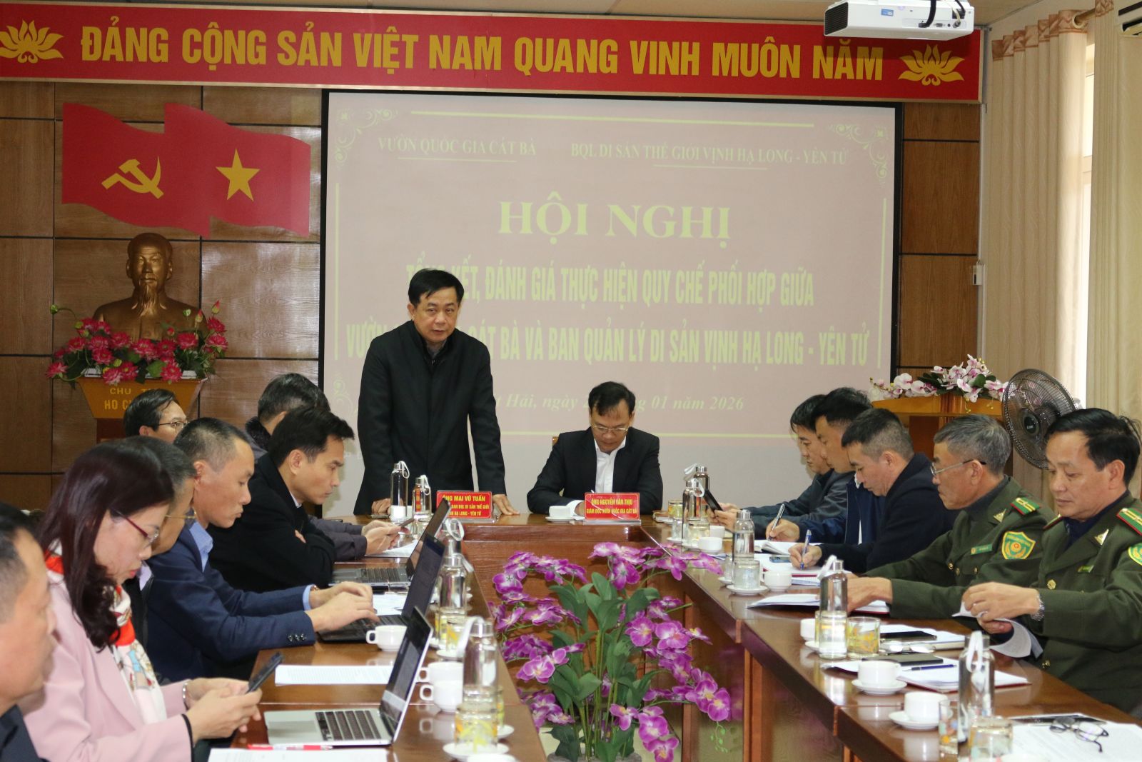 Hội nghị tổng kết Quy chế phối hợp giữa Ban Quản lý di sản thế giới vịnh Hạ Long – Yên Tử và Vườn Quốc gia Cát Bà.