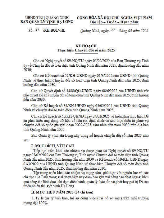Kế hoạch Thực hiện Chuyển đổi số năm 2025