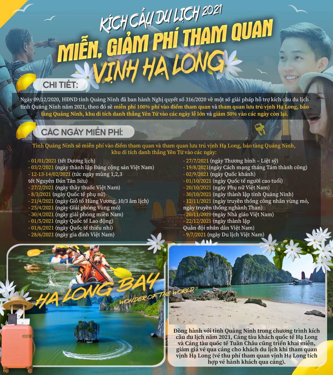 Quảng Ninh sẽ tổ chức 87 sự kiện nhằm kích cầu và  xúc tiến quảng bá du lịch năm 2021